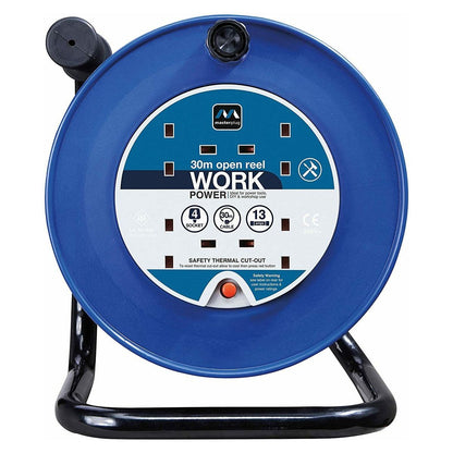 Masterplug Open Cable Reel 13A 4-Socket 25M 240V LDCC2513/4BL-MP